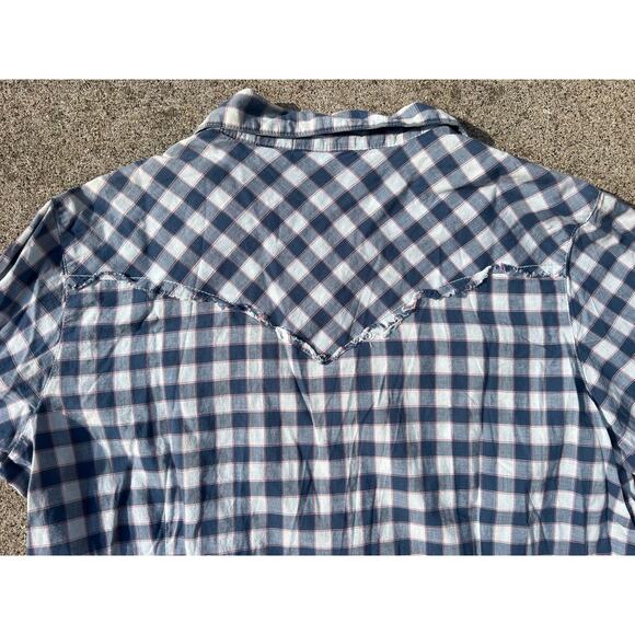 Wrangler Blouse Women Size Medium Plaid Pearl Snap Western Long Sleeve Shirt - Picture 11 of 11
